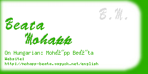 beata mohapp business card